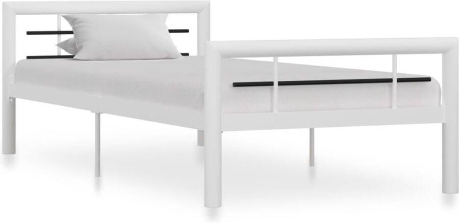 ForYou Prolenta Premium Bedframe metaal wit en zwart 100x200 cm