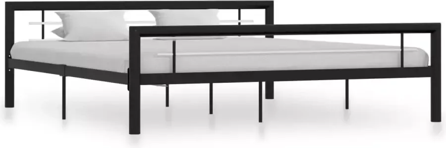 ForYou Prolenta Premium Bedframe metaal zwart en wit 180x200 cm