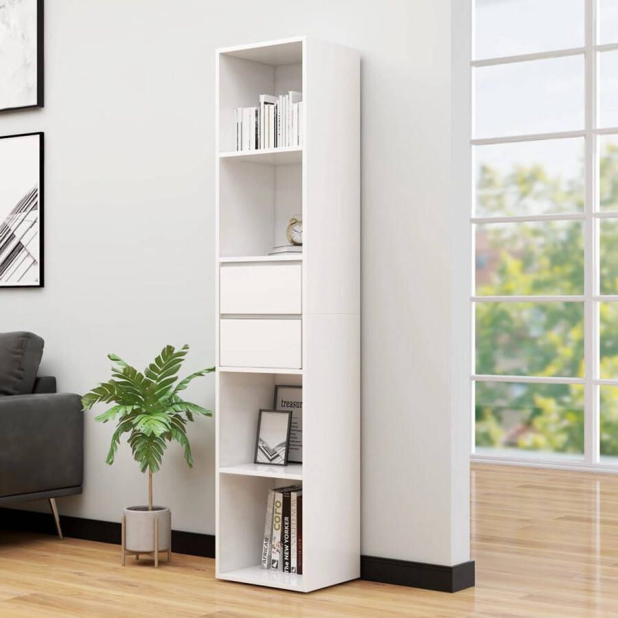 ForYou Prolenta Premium Boekenkast 36x30x171 cm spaanplaat hoogglans wit