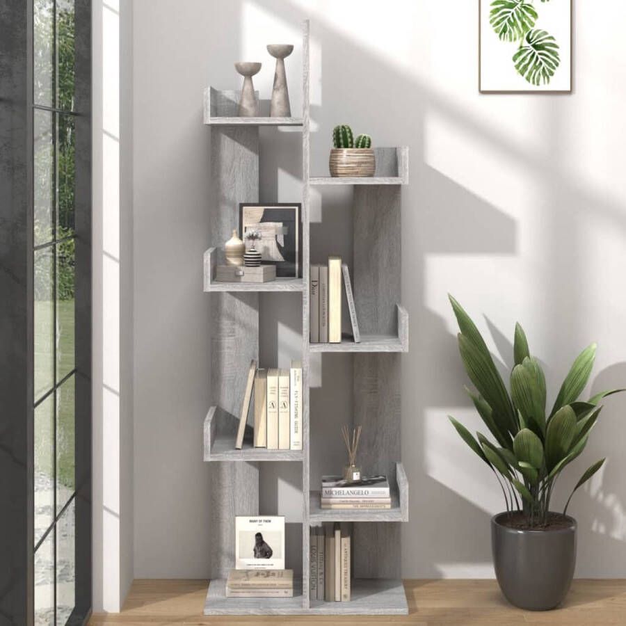 ForYou Prolenta Premium Boekenkast 48x25 5x140 cm bewerkt hout grijs sonoma eikenkleur