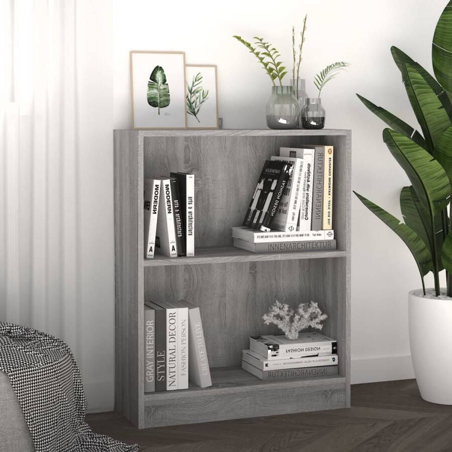 ForYou Prolenta Premium Boekenkast 60x24x74 5 cm bewerkt hout grijs sonoma eikenkleurig