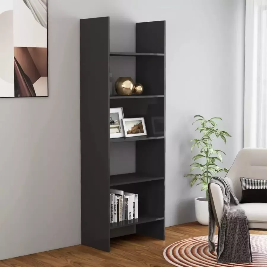 ForYou Prolenta Premium Boekenkast 60x35x180 cm spaanplaat hoogglans grijs