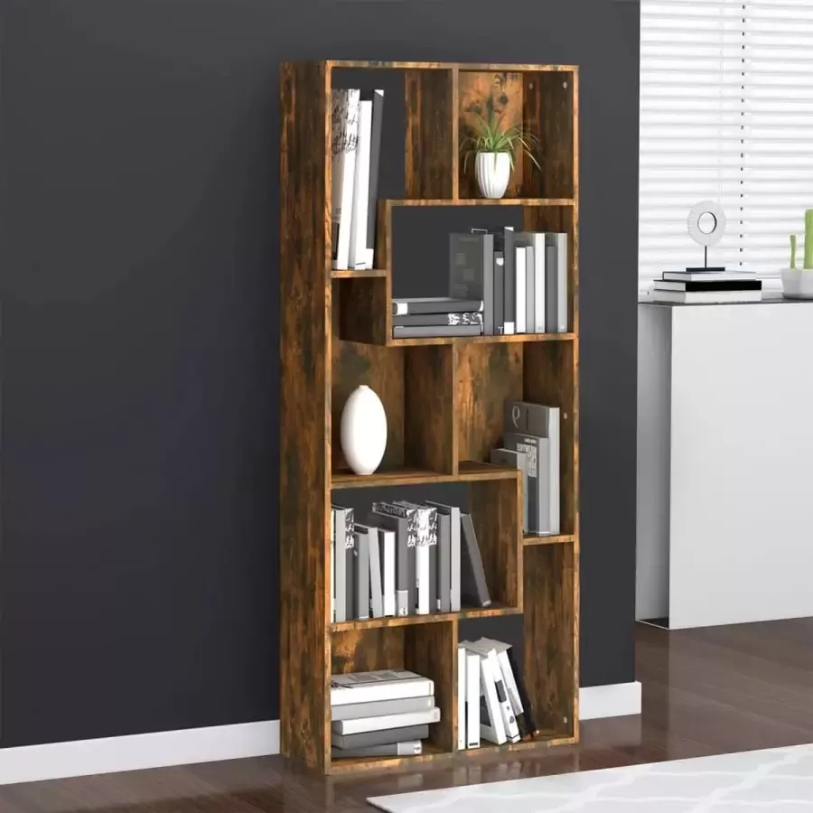 ForYou Prolenta Premium Boekenkast 67x24x161 cm bewerkt hout gerookt eikenkleurig