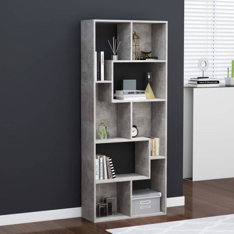 ForYou Prolenta Premium Boekenkast 67x24x161 cm spaanplaat betongrijs