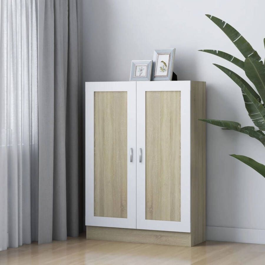 ForYou Prolenta Premium Boekenkast 82 5x30 5x115 cm spaanplaat wit sonoma eikenkleurig
