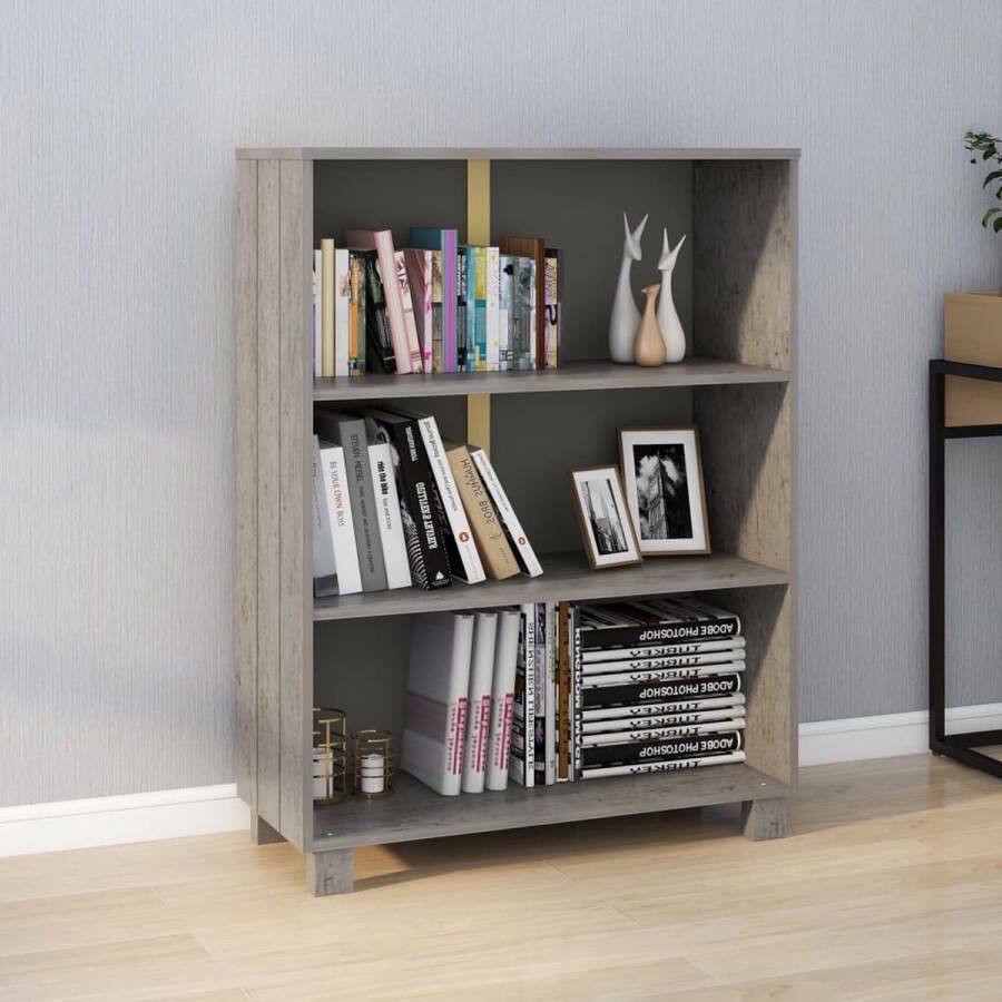 ForYou Prolenta Premium Boekenkast 85x35x112 cm massief grenenhout lichtgrijs