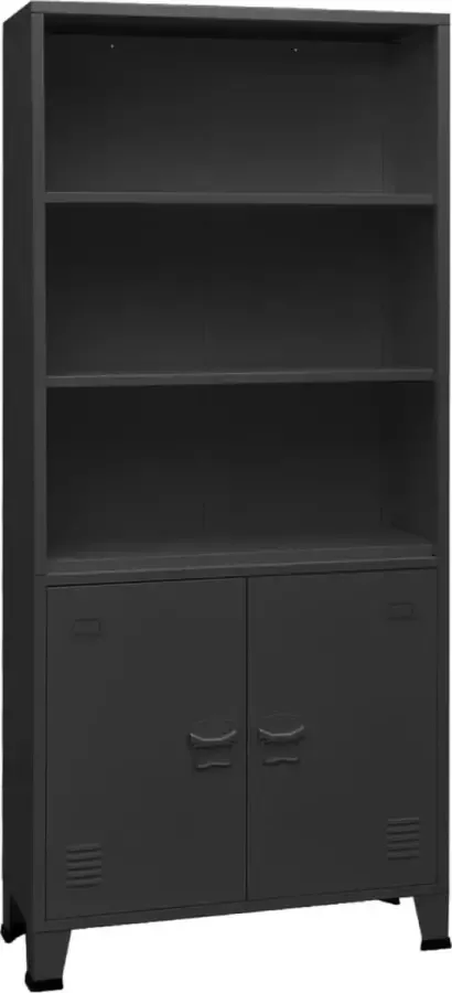 ForYou Prolenta Premium Boekenkast industrieel 80x32x180 cm staal antracietkleurig