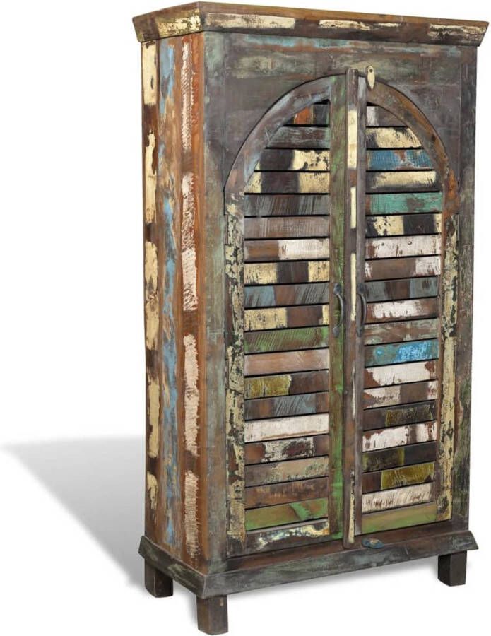 ForYou Prolenta Premium Boekenkast met 3 schappen 2 deuren gerecycled hout meerkleurig