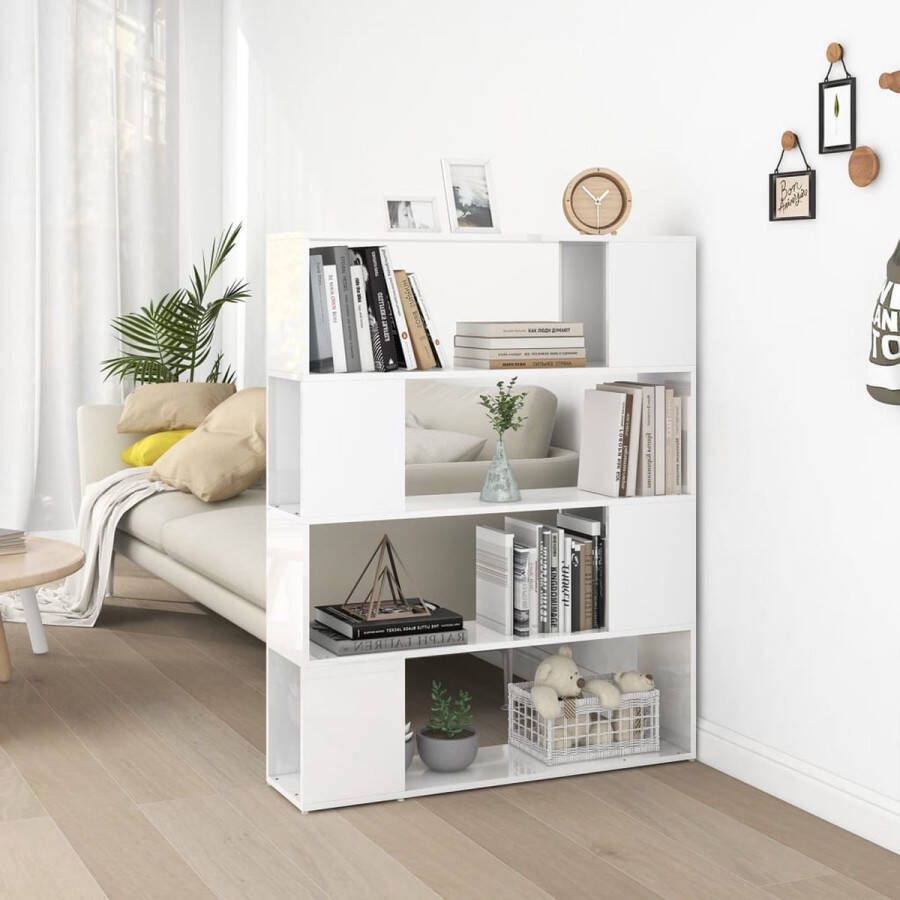 ForYou Prolenta Premium Boekenkast kamerscherm 100x24x124 cm hoogglans wit