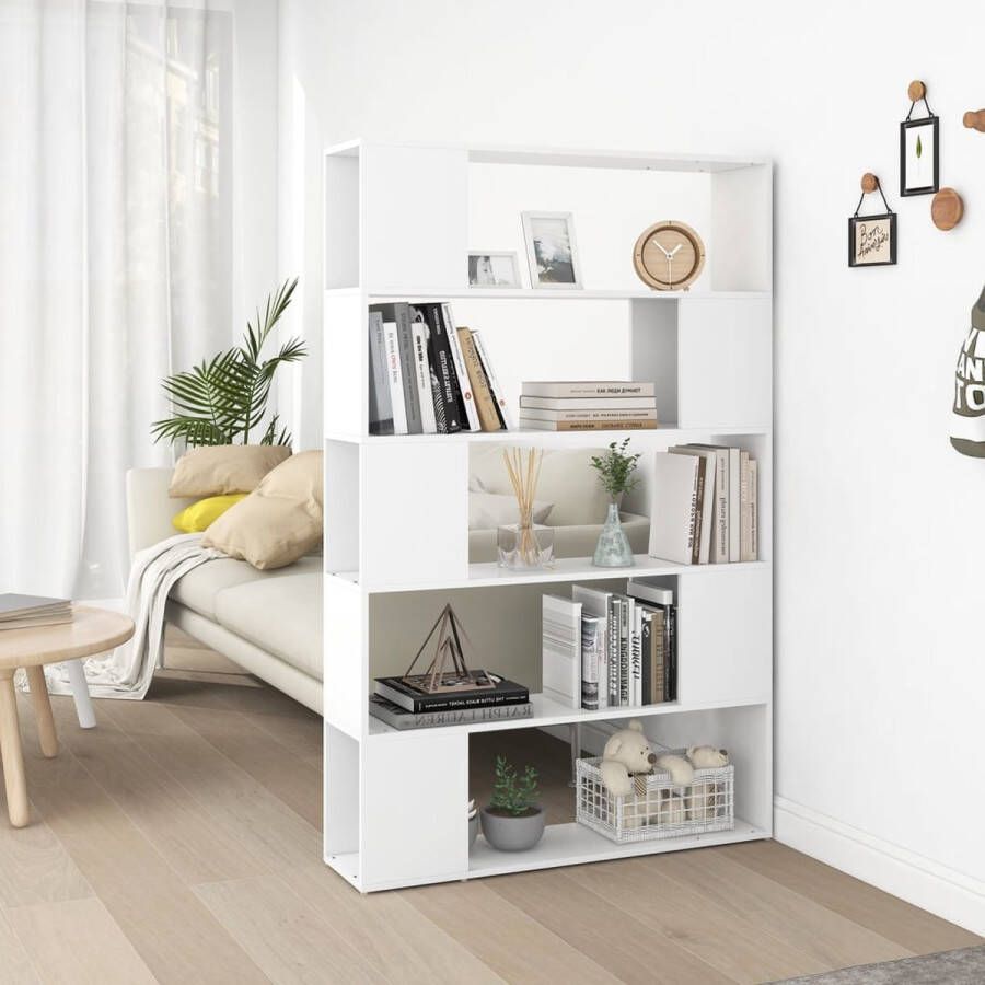 ForYou Prolenta Premium Boekenkast kamerscherm 100x24x155 cm bewerkt hout wit