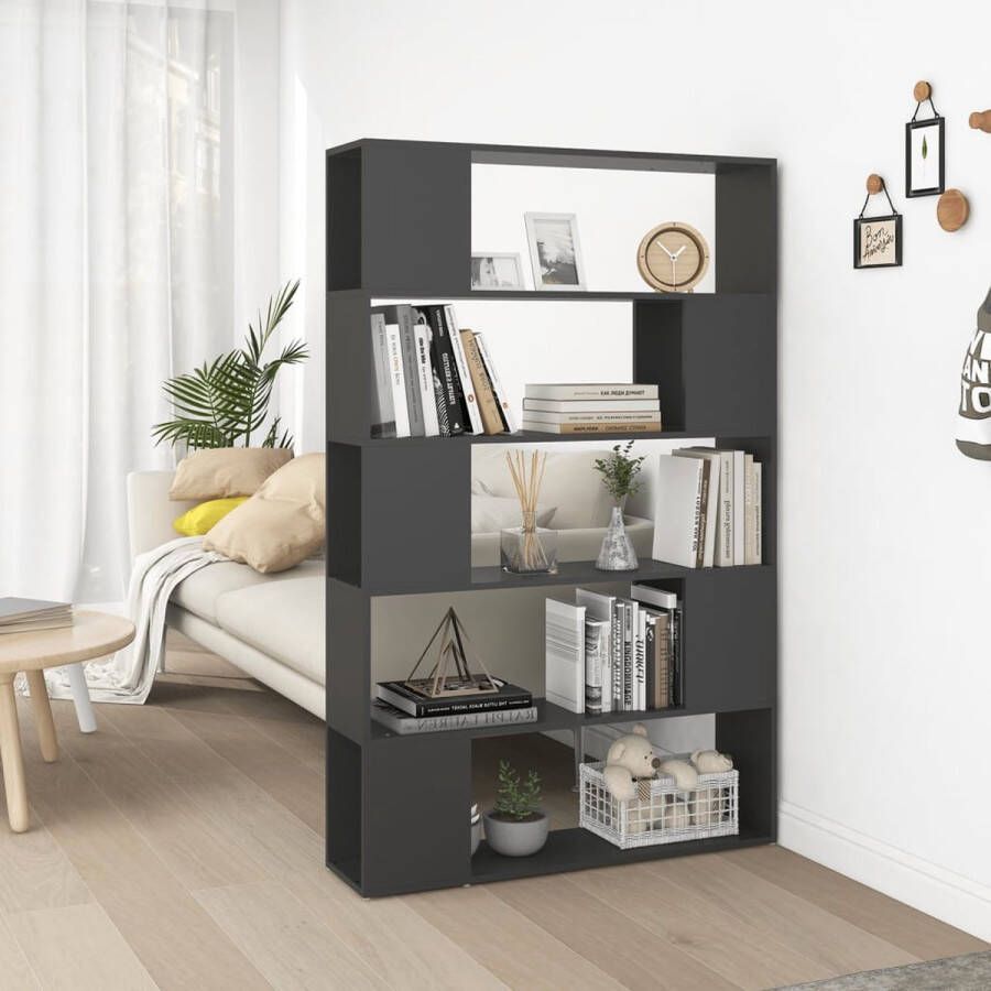 ForYou Prolenta Premium Boekenkast kamerscherm 100x24x155 cm spaanplaat grijs