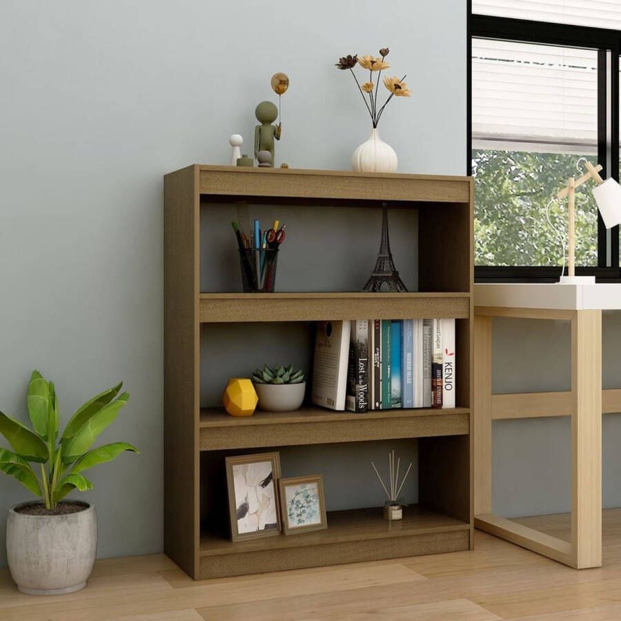 ForYou Prolenta Premium Boekenkast kamerscherm 100x30x103 cm grenenhout honingbruin