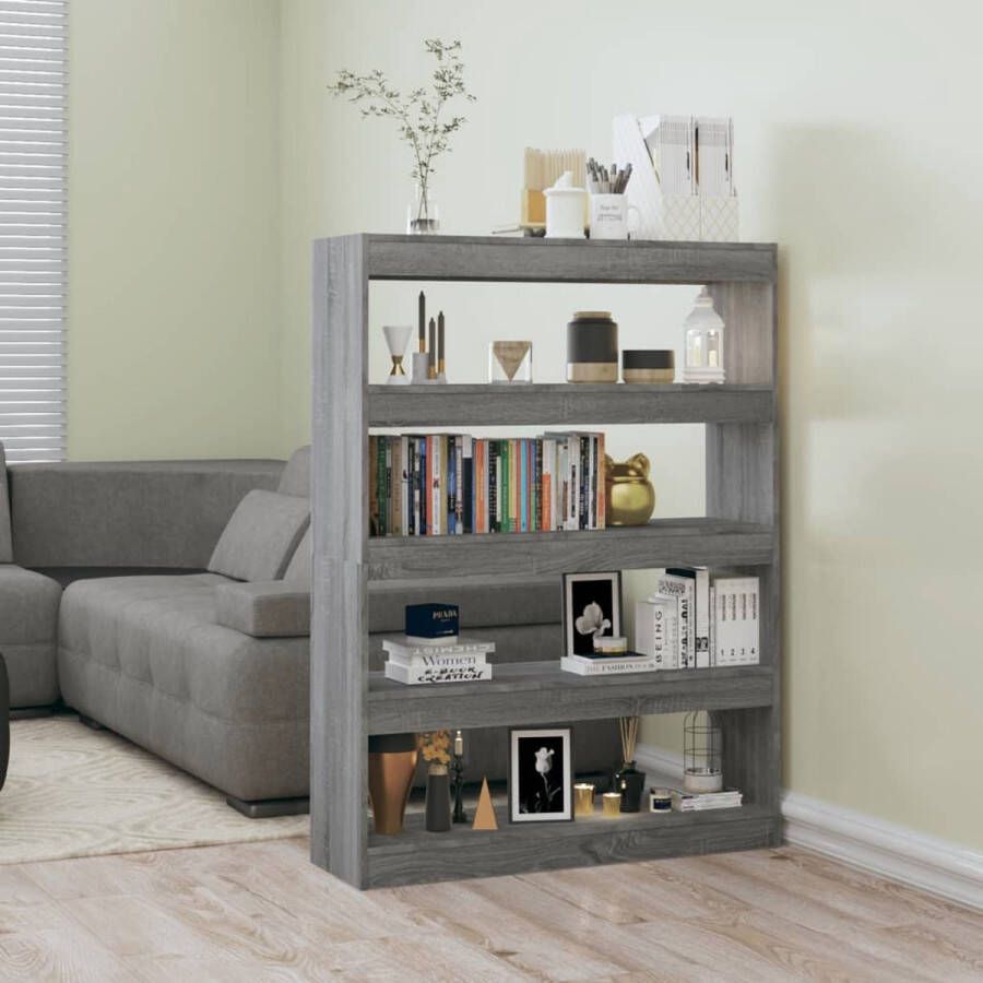 ForYou Prolenta Premium Boekenkast kamerscherm 100x30x135 cm grijs sonoma eikenkleurig