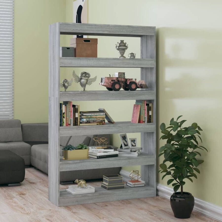 ForYou Prolenta Premium Boekenkast kamerscherm 100x30x166 cm grijs sonoma eikenkleurig