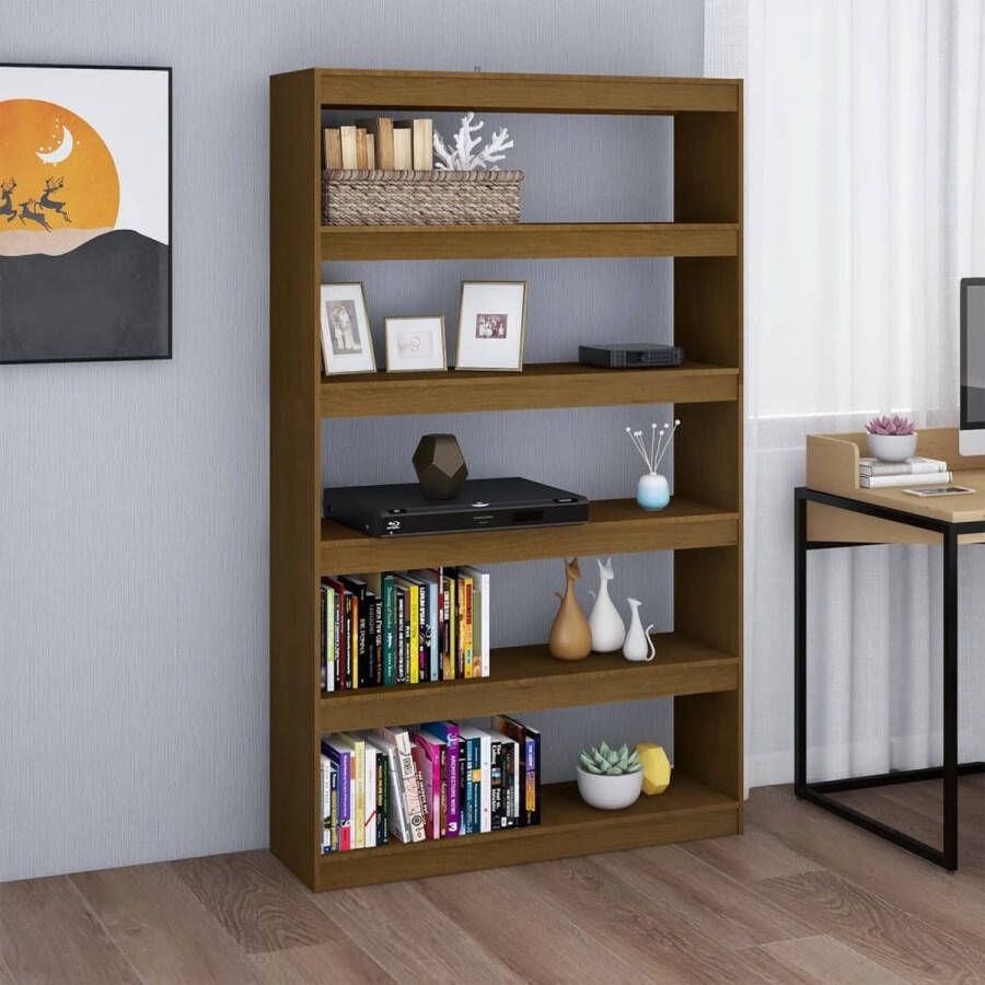 ForYou Prolenta Premium Boekenkast kamerscherm 100x30x167 5 cm grenenhout honingbruin