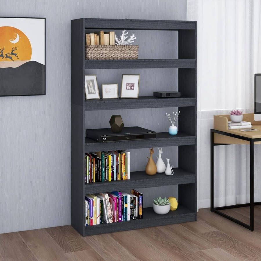 ForYou Prolenta Premium Boekenkast kamerscherm 100x30x167 5 cm massief grenenhout grijs