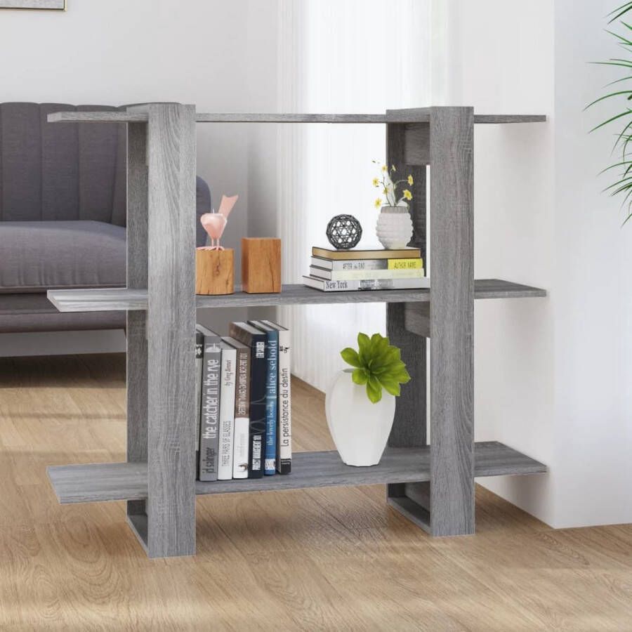 ForYou Prolenta Premium Boekenkast kamerscherm 100x30x87 cm grijs sonoma eikenkleurig