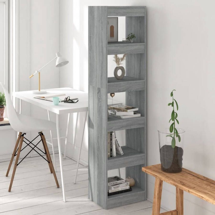 ForYou Prolenta Premium Boekenkast kamerscherm 40x30x166 cm grijs sonoma eikenkleurig