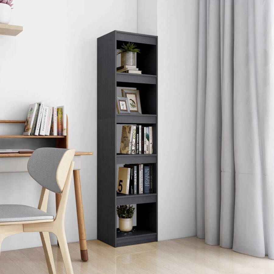 ForYou Prolenta Premium Boekenkast kamerscherm 40x30x167 5 cm massief grenenhout grijs