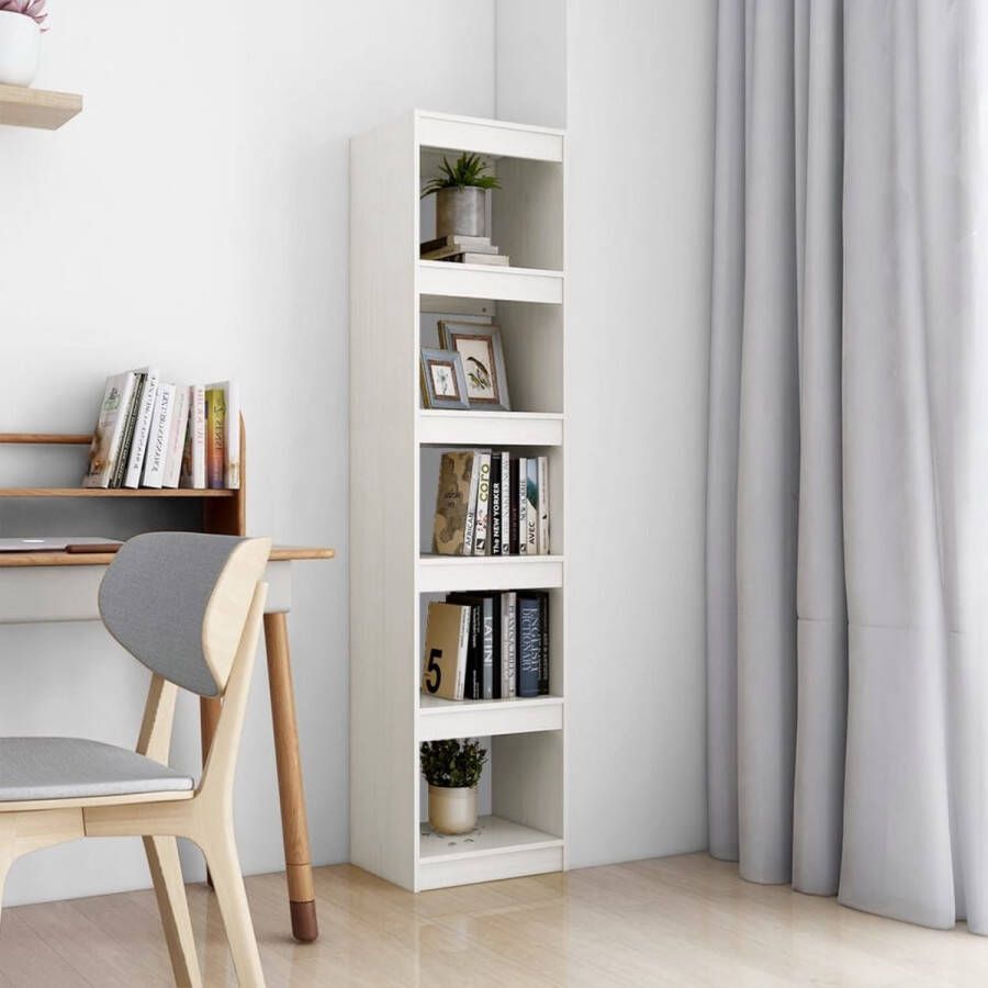 ForYou Prolenta Premium Boekenkast kamerscherm 40x30x167 5 cm massief grenenhout wit