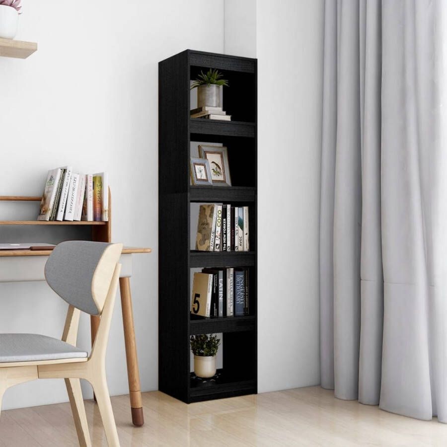 ForYou Prolenta Premium Boekenkast kamerscherm 40x30x167 5 cm massief grenenhout zwart