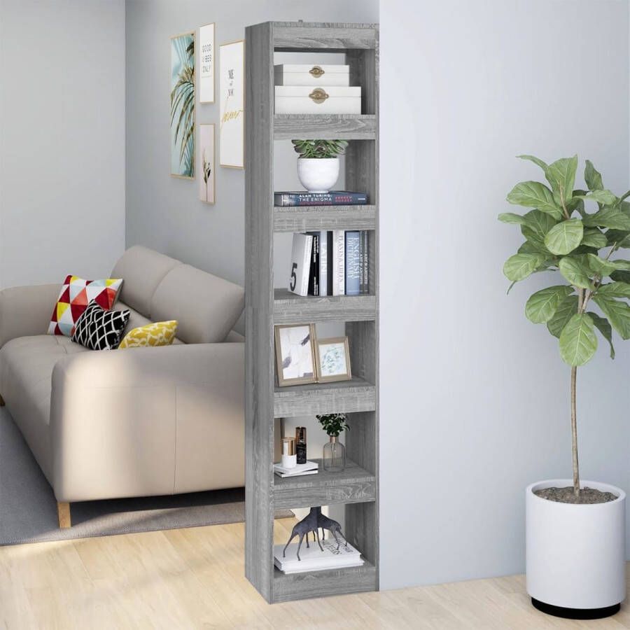 ForYou Prolenta Premium Boekenkast kamerscherm 40x30x198 cm grijs sonoma eikenkleurig