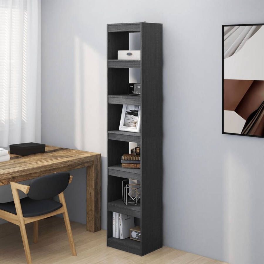 ForYou Prolenta Premium Boekenkast kamerscherm 40x30x199 cm massief grenenhout grijs