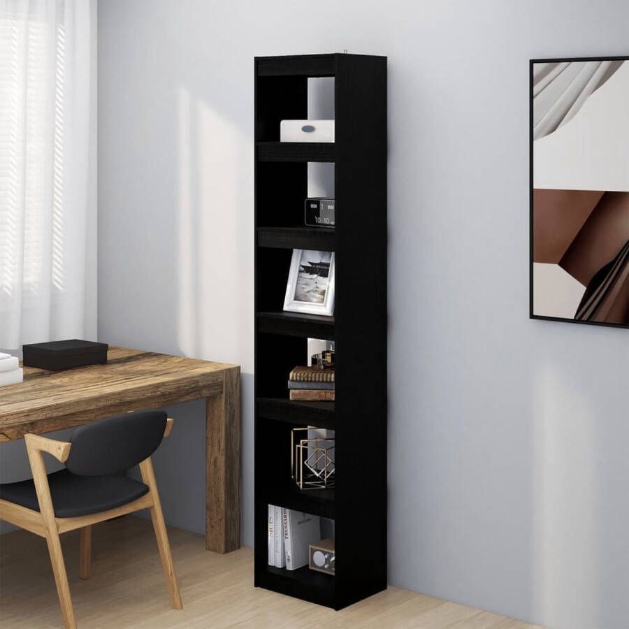 ForYou Prolenta Premium Boekenkast kamerscherm 40x30x199 cm massief grenenhout zwart