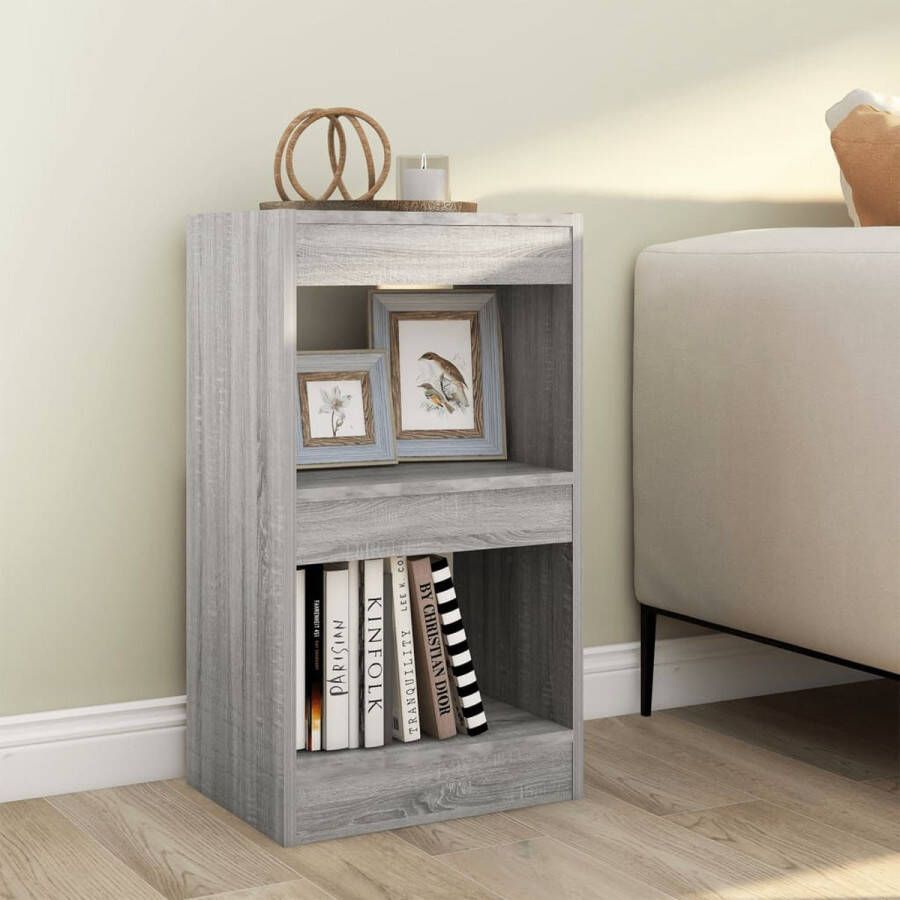 ForYou Prolenta Premium Boekenkast kamerscherm 40x30x72 cm grijs sonoma eikenkleurig