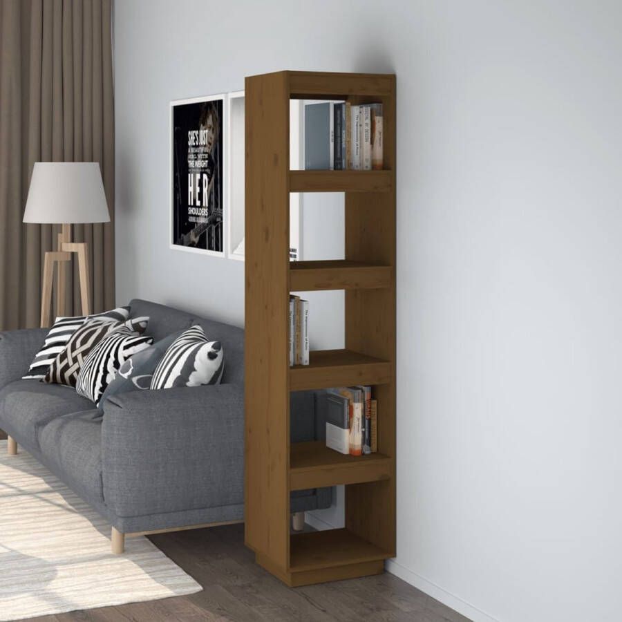 ForYou Prolenta Premium Boekenkast kamerscherm 40x35x167 cm grenenhout honingbruin