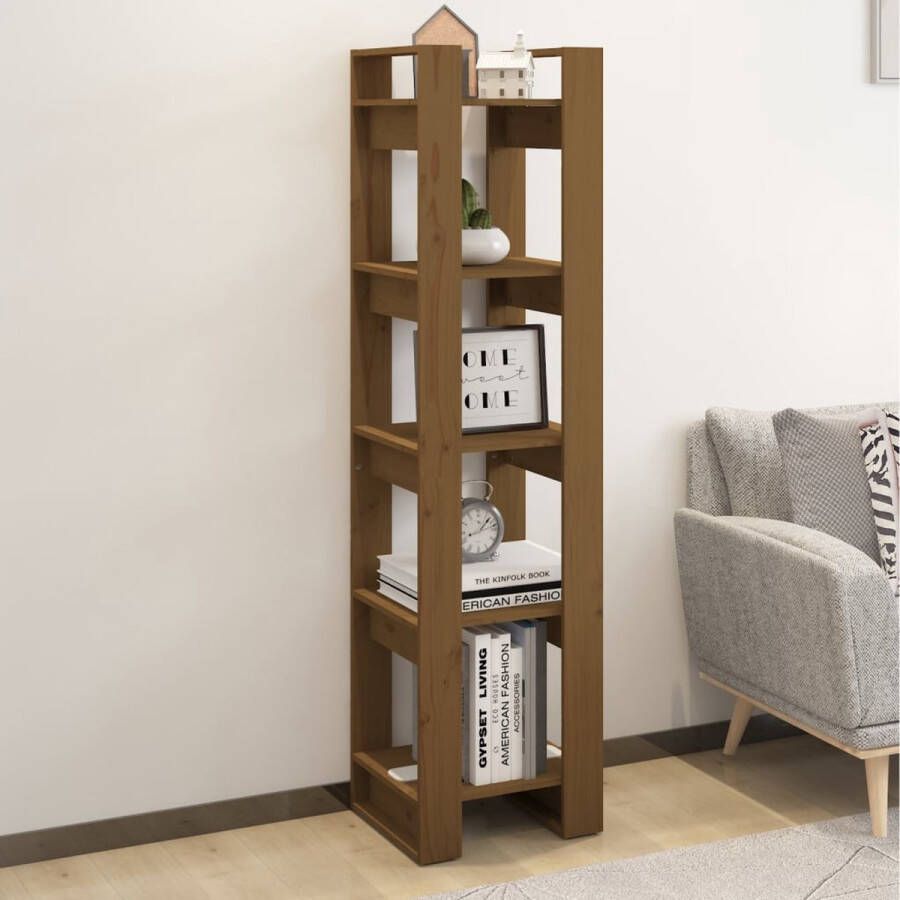 ForYou Prolenta Premium Boekenkast kamerscherm 41x35x160 cm grenenhout honingbruin