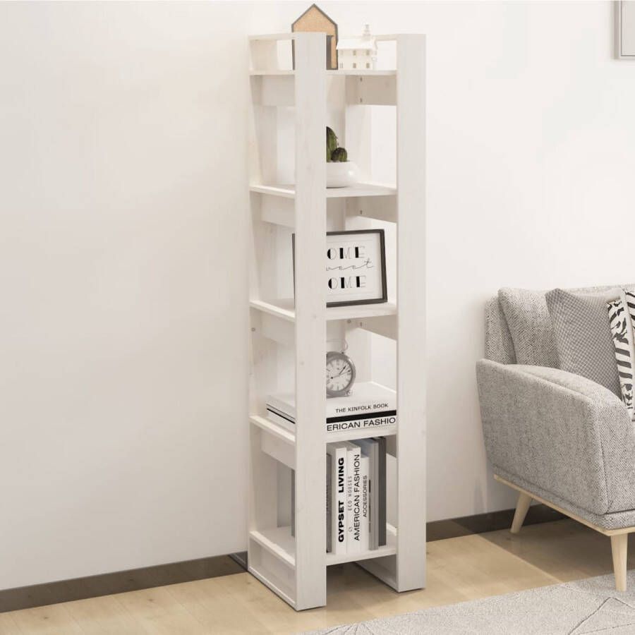 ForYou Prolenta Premium Boekenkast kamerscherm 41x35x160 cm massief grenenhout wit