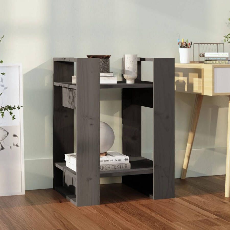 ForYou Prolenta Premium Boekenkast kamerscherm 41x35x57 cm massief grenenhout grijs