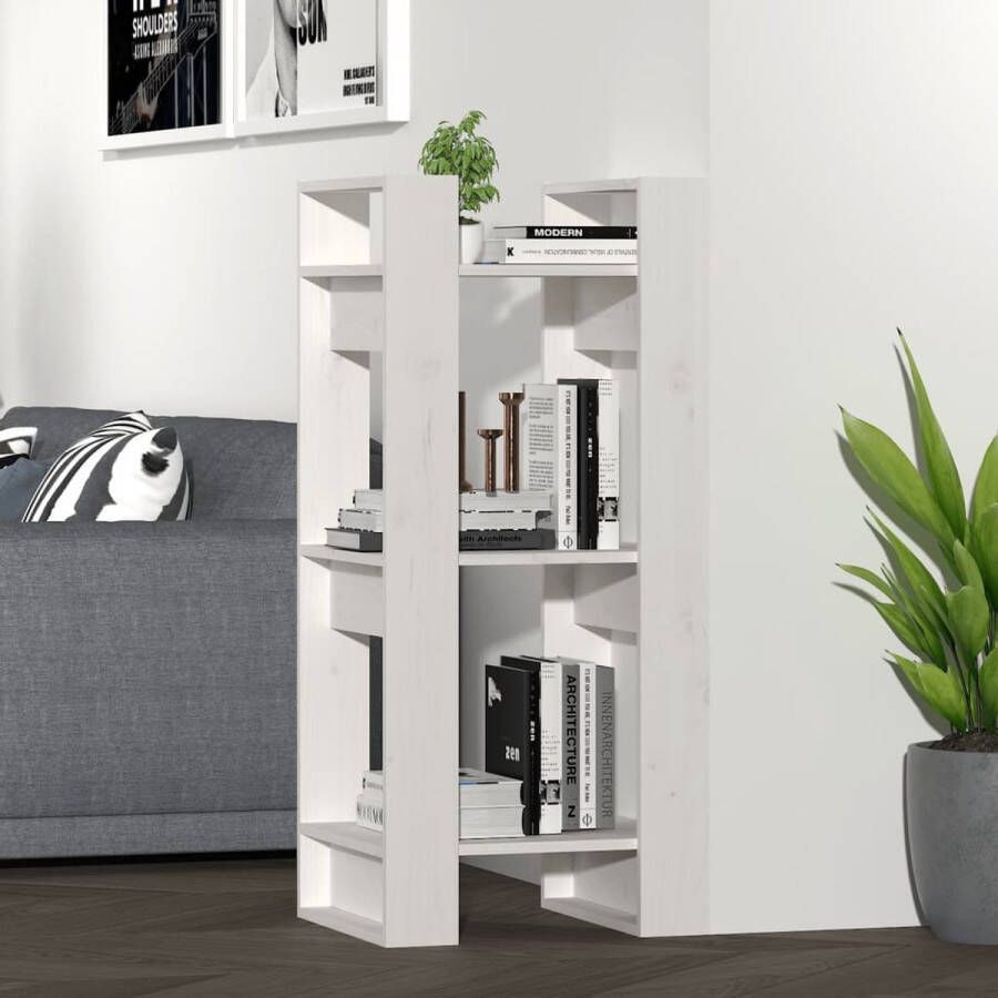 ForYou Prolenta Premium Boekenkast kamerscherm 41x35x91 cm massief grenenhout wit