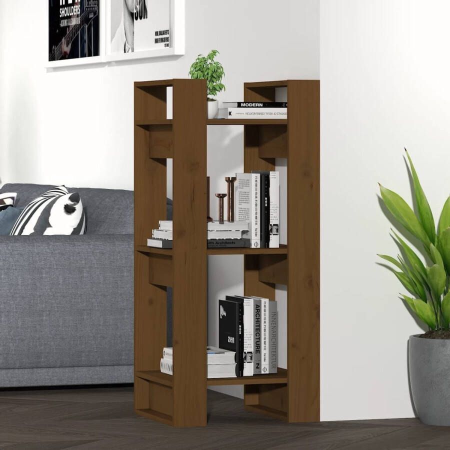 ForYou Prolenta Premium Boekenkast kamerscherm 41x35x91 cm massief hout honingbruin