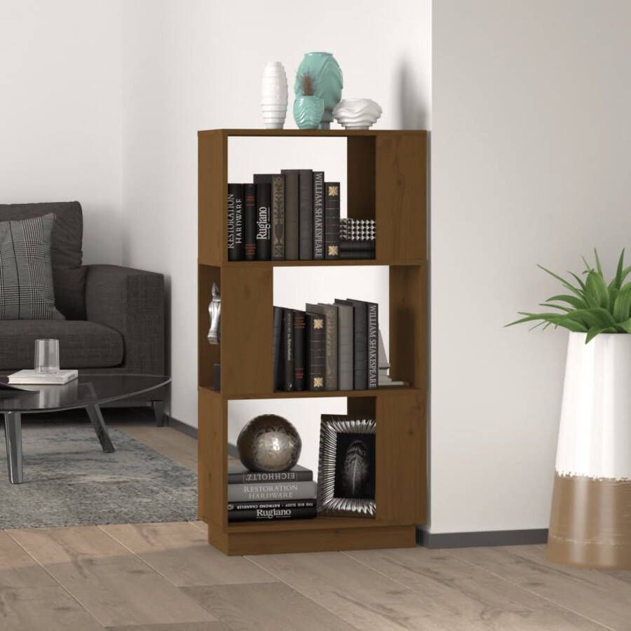 ForYou Prolenta Premium Boekenkast kamerscherm 51x25x101 cm grenenhout honingbruin