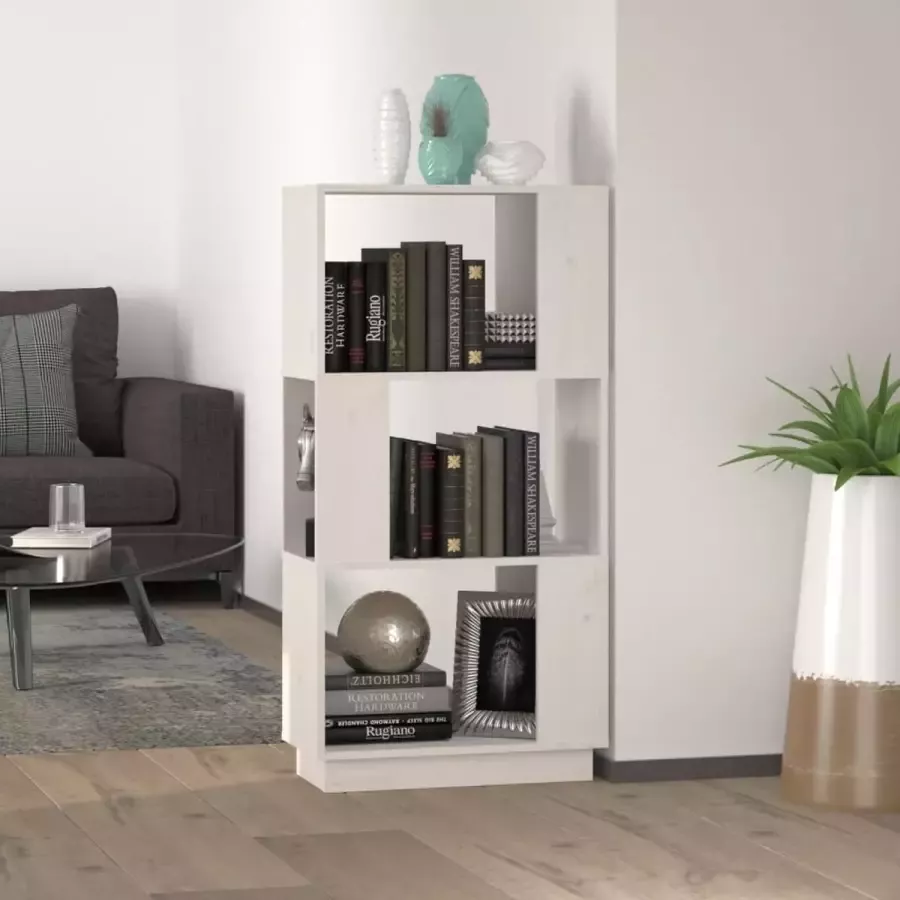 ForYou Prolenta Premium Boekenkast kamerscherm 51x25x101 cm massief grenenhout wit