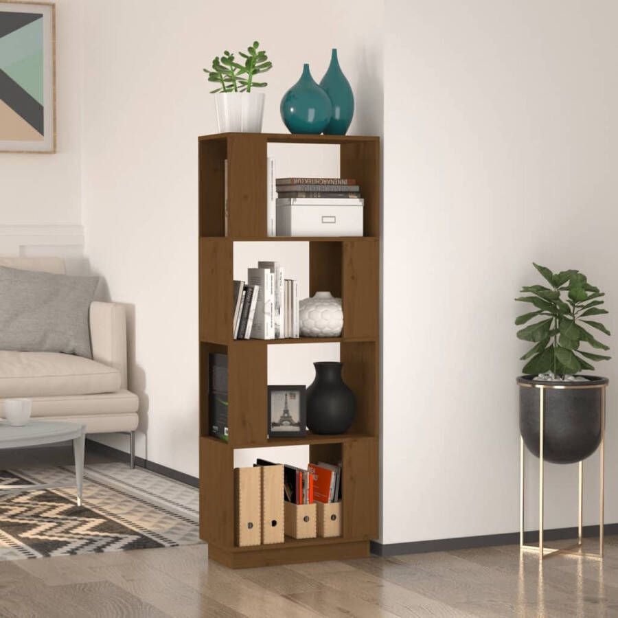 ForYou Prolenta Premium Boekenkast kamerscherm 51x25x132 cm grenenhout honingbruin