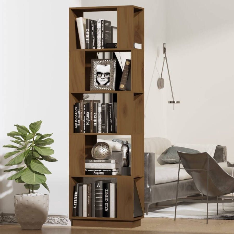 ForYou Prolenta Premium Boekenkast kamerscherm 51x25x163 5 cm grenenhout honingbruin