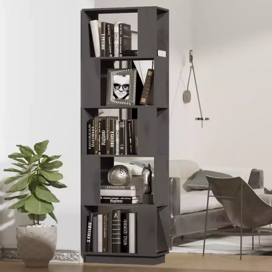 ForYou Prolenta Premium Boekenkast kamerscherm 51x25x163 5 cm massief grenenhout grijs