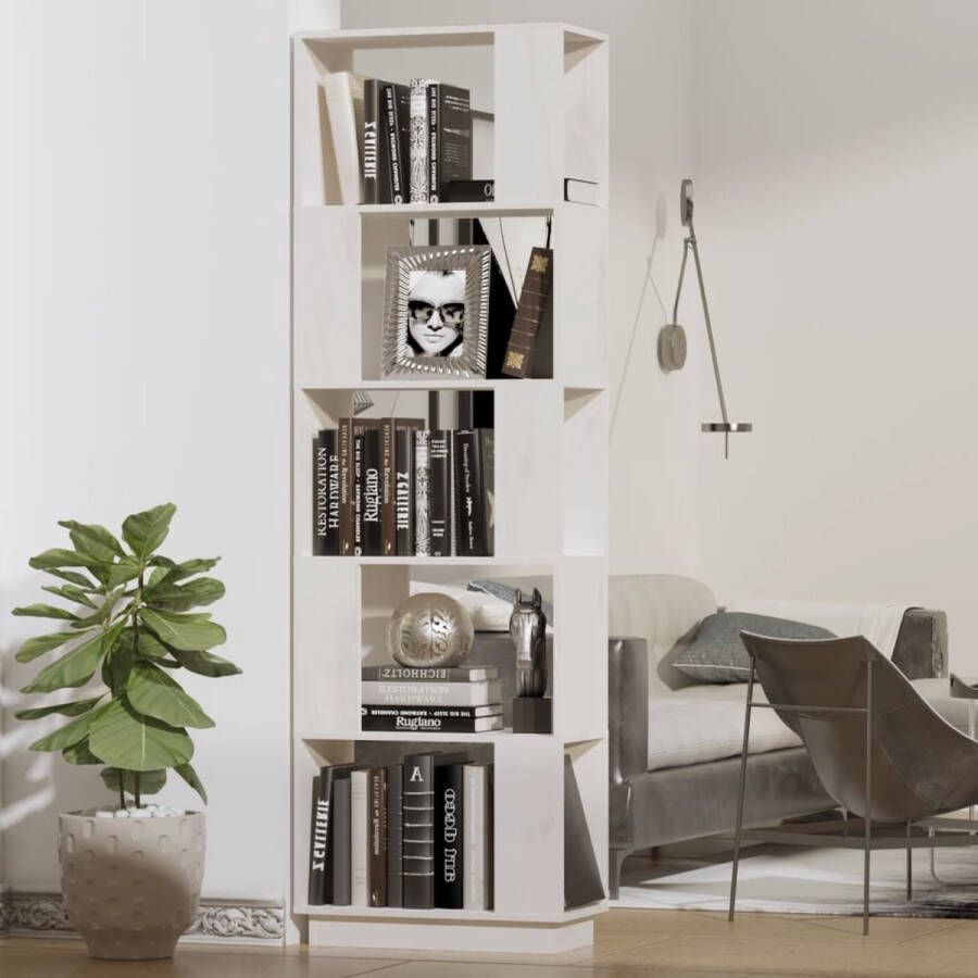 ForYou Prolenta Premium Boekenkast kamerscherm 51x25x163 5 cm massief grenenhout wit