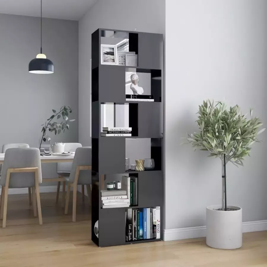 ForYou Prolenta Premium Boekenkast kamerscherm 60x24x186 cm hoogglans grijs