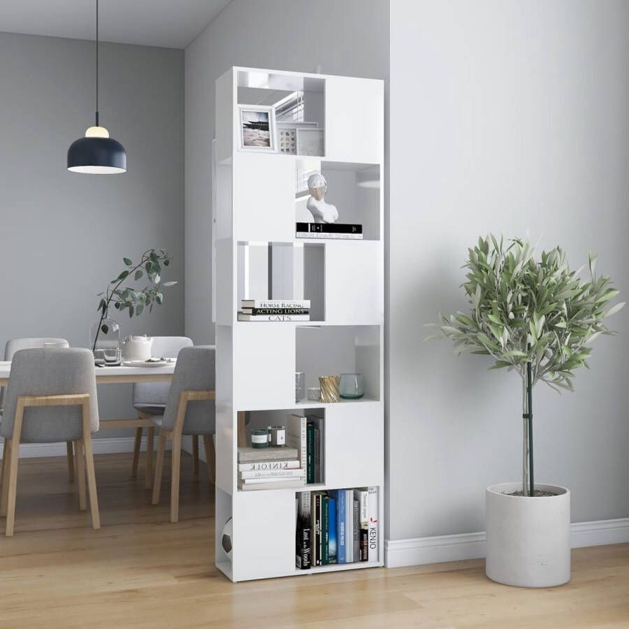 ForYou Prolenta Premium Boekenkast kamerscherm 60x24x186 cm hoogglans wit