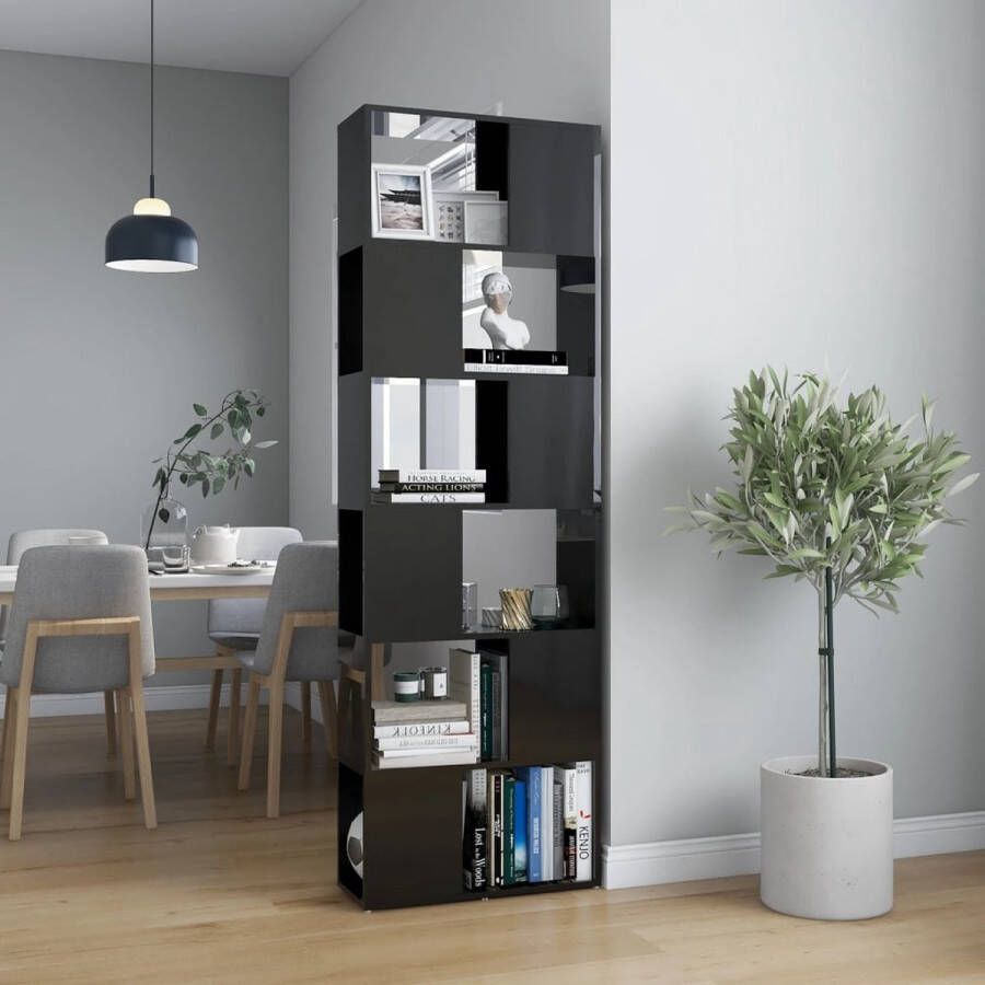 ForYou Prolenta Premium Boekenkast kamerscherm 60x24x186 cm hoogglans zwart