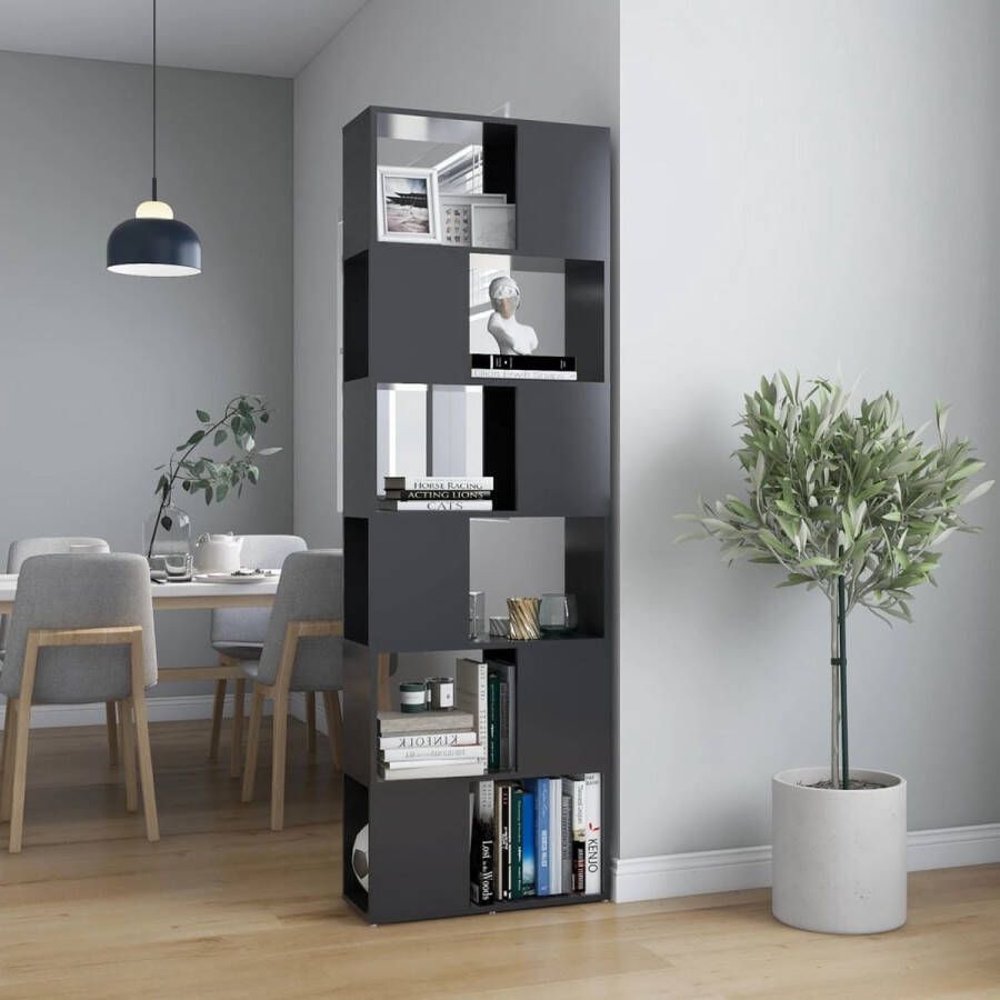 ForYou Prolenta Premium Boekenkast kamerscherm 60x24x186 cm spaanplaat grijs