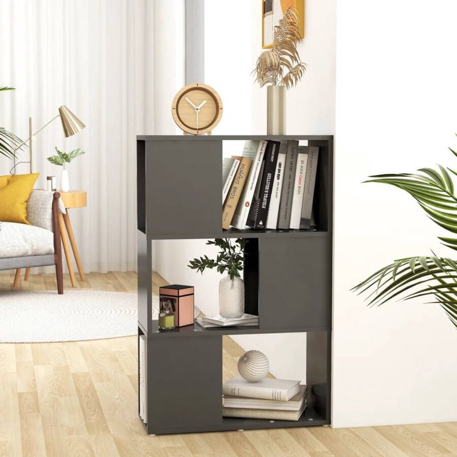 ForYou Prolenta Premium Boekenkast kamerscherm 60x24x94 cm spaanplaat grijs