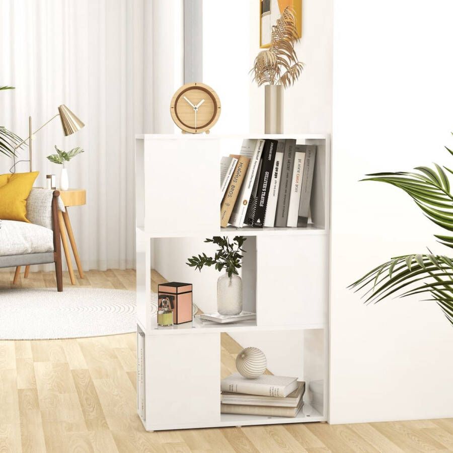 ForYou Prolenta Premium Boekenkast kamerscherm 60x24x94 cm spaanplaat hoogglans wit