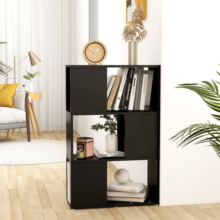 ForYou Prolenta Premium Boekenkast kamerscherm 60x24x94 cm spaanplaat zwart