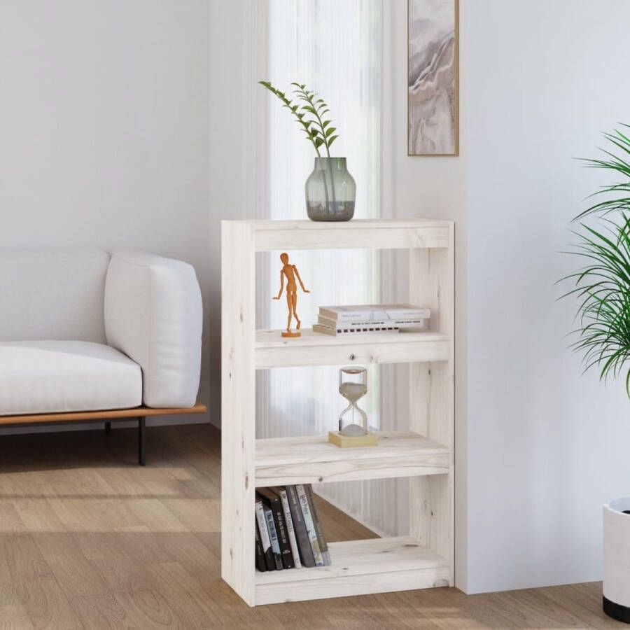 ForYou Prolenta Premium Boekenkast kamerscherm 60x30x103 5 cm massief grenenhout wit