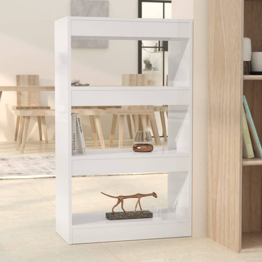 ForYou Prolenta Premium Boekenkast kamerscherm 60x30x103 cm spaanplaat hoogglans wit